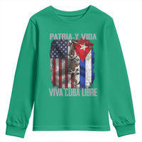 Patria y Vida Cuba Libre Freedom Youth Sweatshirt Cuban Pride Independence USA Cuba Flag