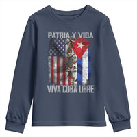 Patria y Vida Cuba Libre Freedom Youth Sweatshirt Cuban Pride Independence USA Cuba Flag