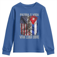 Patria y Vida Cuba Libre Freedom Youth Sweatshirt Cuban Pride Independence USA Cuba Flag