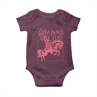 Cowboys Cry Too Baby Onesie Western Rodeo Cowgirl Cowboy Aesthetic Pink