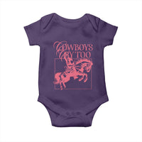 Cowboys Cry Too Baby Onesie Western Rodeo Cowgirl Cowboy Aesthetic Pink