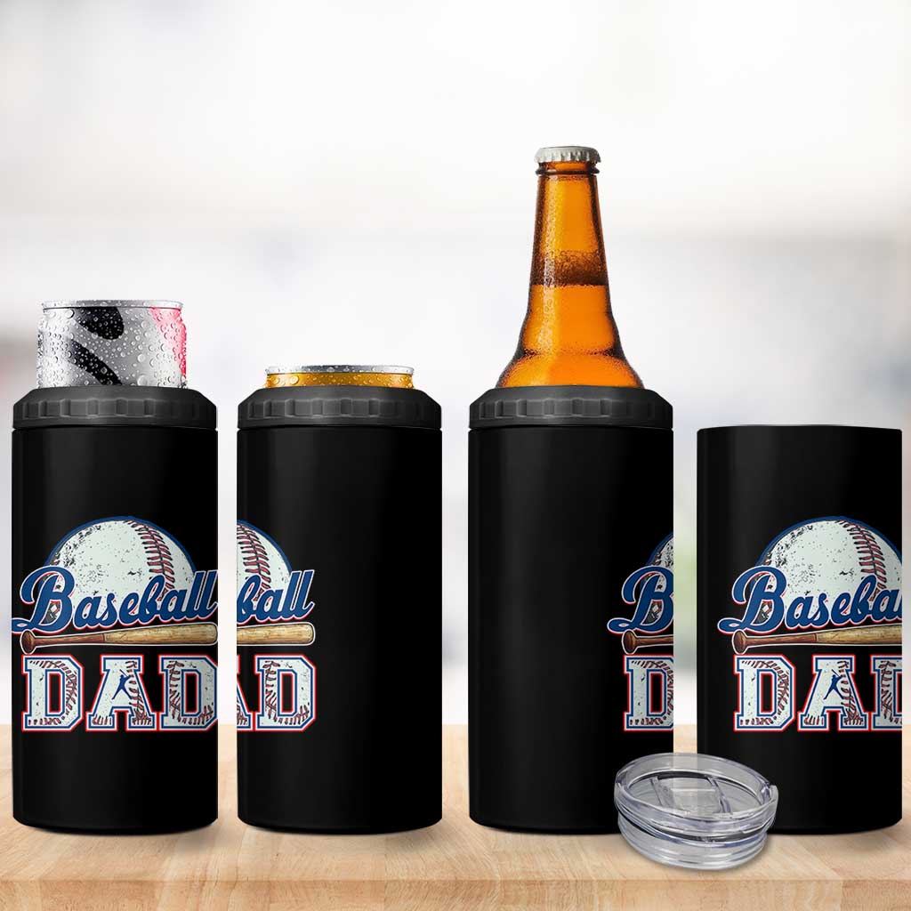 Baseball Dad 4 in 1 Can Cooler Tumbler Baseball Sport Lovers For Father's Day