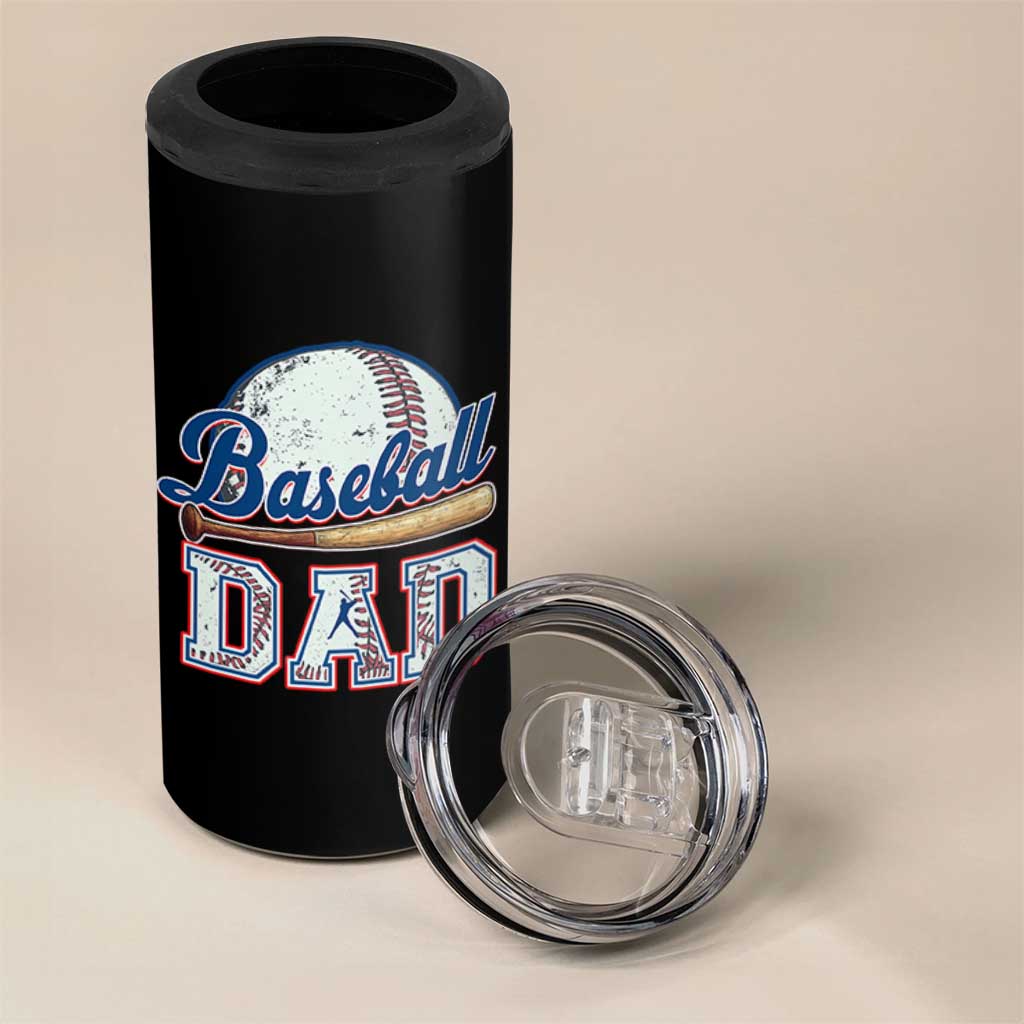 Baseball Dad 4 in 1 Can Cooler Tumbler Baseball Sport Lovers For Father's Day