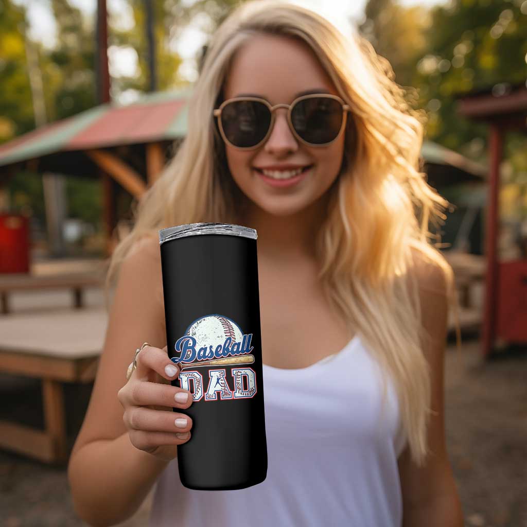 Baseball Dad Skinny Tumbler Baseball Sport Lovers For Father's Day