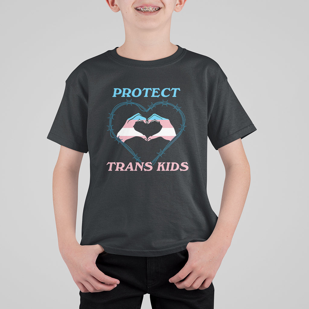 Protect Trans Kids T Shirt For Kid LGBT Support Protect Trans Kid LGBT Pride Flag Heart Sign - Wonder Print Shop