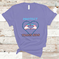 Protect Trans Kids T Shirt LGBT Support Protect Trans Kid LGBT Pride Flag Heart Sign - Wonder Print Shop