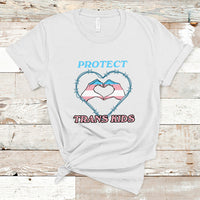 Protect Trans Kids T Shirt LGBT Support Protect Trans Kid LGBT Pride Flag Heart Sign - Wonder Print Shop