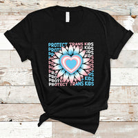 Protect Trans Kids T Shirt LGBT Support Protect Trans Kid LGBT Pride Flag Sunflower - Wonder Print Shop