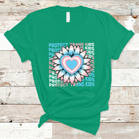 Protect Trans Kids T Shirt LGBT Support Protect Trans Kid LGBT Pride Flag Sunflower - Wonder Print Shop