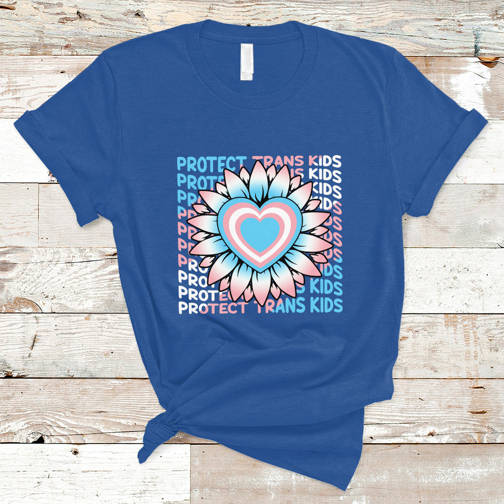 Protect Trans Kids T Shirt LGBT Support Protect Trans Kid LGBT Pride Flag Sunflower - Wonder Print Shop