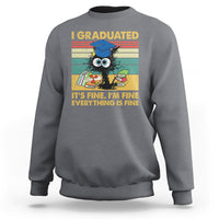 Last Day Of School Sweatshirt Black Cat It's Fine I'm Fine Everything - Wonder Print Shop