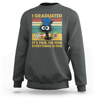 Last Day Of School Sweatshirt Black Cat It's Fine I'm Fine Everything - Wonder Print Shop