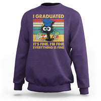 Last Day Of School Sweatshirt Black Cat It's Fine I'm Fine Everything - Wonder Print Shop