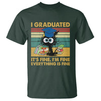 Last Day Of School T Shirt Black Cat It's Fine I'm Fine Everything - Wonder Print Shop