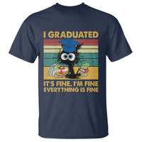 Last Day Of School T Shirt Black Cat It's Fine I'm Fine Everything - Wonder Print Shop