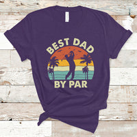Golfing Dad T Shirt Best Dad By Par Retro Vintage Father's Day Golf Lover Golfer - Wonder Print Shop