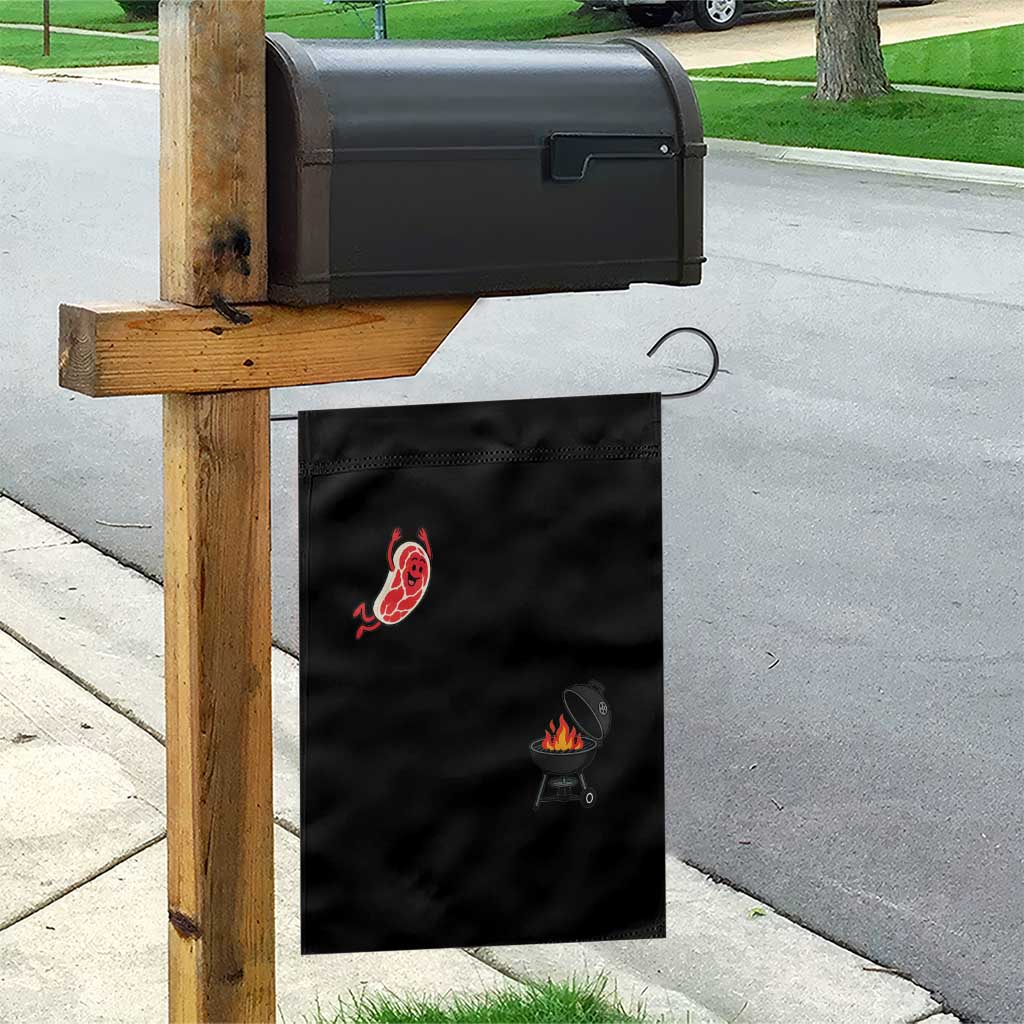 Humorous Diving Steak Charcoal Grill Graphic Garden Flag BBQ Grilling Pitmaster Cookout Funny Barbecue Master