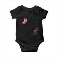 Humorous Diving Steak Charcoal Grill Graphic Baby Onesie BBQ Grilling Pitmaster Cookout Funny Barbecue Master