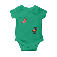 Humorous Diving Steak Charcoal Grill Graphic Baby Onesie BBQ Grilling Pitmaster Cookout Funny Barbecue Master