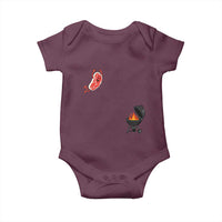 Humorous Diving Steak Charcoal Grill Graphic Baby Onesie BBQ Grilling Pitmaster Cookout Funny Barbecue Master