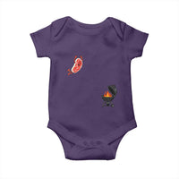 Humorous Diving Steak Charcoal Grill Graphic Baby Onesie BBQ Grilling Pitmaster Cookout Funny Barbecue Master