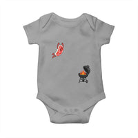Humorous Diving Steak Charcoal Grill Graphic Baby Onesie BBQ Grilling Pitmaster Cookout Funny Barbecue Master