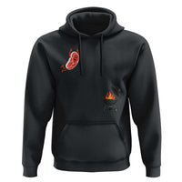 Humorous Diving Steak Charcoal Grill Graphic Hoodie BBQ Grilling Pitmaster Cookout Funny Barbecue Master