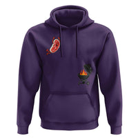 Humorous Diving Steak Charcoal Grill Graphic Hoodie BBQ Grilling Pitmaster Cookout Funny Barbecue Master