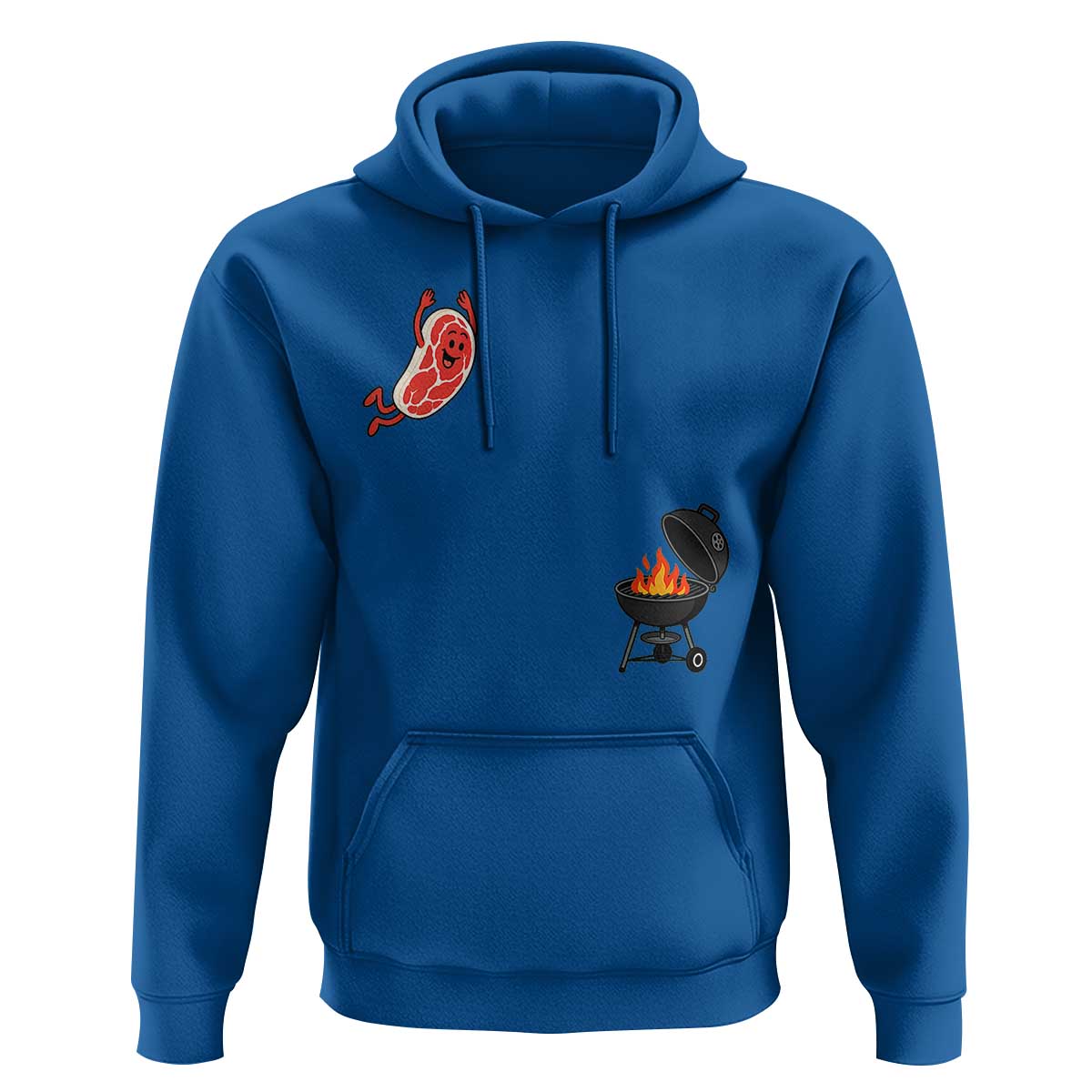 Humorous Diving Steak Charcoal Grill Graphic Hoodie BBQ Grilling Pitmaster Cookout Funny Barbecue Master