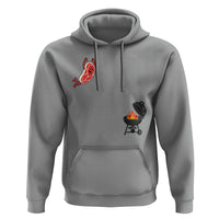 Humorous Diving Steak Charcoal Grill Graphic Hoodie BBQ Grilling Pitmaster Cookout Funny Barbecue Master
