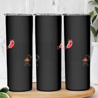 Humorous Diving Steak Charcoal Grill Graphic Skinny Tumbler BBQ Grilling Pitmaster Cookout Funny Barbecue Master