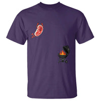 Humorous Diving Steak Charcoal Grill Graphic T Shirt BBQ Grilling Pitmaster Cookout Funny Barbecue Master