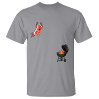 Humorous Diving Steak Charcoal Grill Graphic T Shirt BBQ Grilling Pitmaster Cookout Funny Barbecue Master