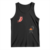 Humorous Diving Steak Charcoal Grill Graphic Tank Top BBQ Grilling Pitmaster Cookout Funny Barbecue Master