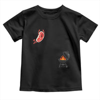Humorous Diving Steak Charcoal Grill Graphic Toddler T Shirt BBQ Grilling Pitmaster Cookout Funny Barbecue Master
