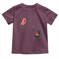 Humorous Diving Steak Charcoal Grill Graphic Toddler T Shirt BBQ Grilling Pitmaster Cookout Funny Barbecue Master