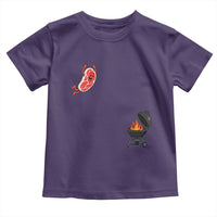 Humorous Diving Steak Charcoal Grill Graphic Toddler T Shirt BBQ Grilling Pitmaster Cookout Funny Barbecue Master