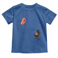 Humorous Diving Steak Charcoal Grill Graphic Toddler T Shirt BBQ Grilling Pitmaster Cookout Funny Barbecue Master