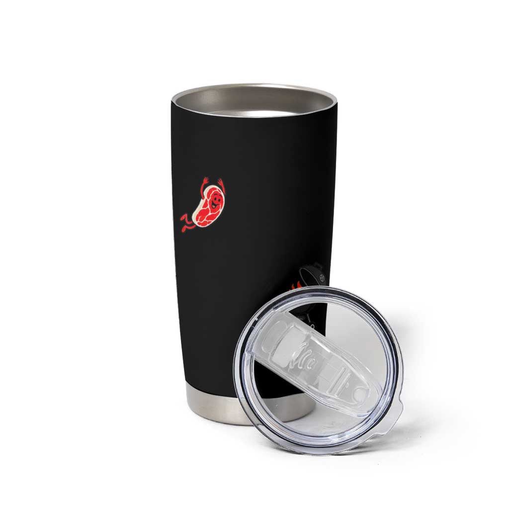 Humorous Diving Steak Charcoal Grill Graphic Tumbler Cup BBQ Grilling Pitmaster Cookout Funny Barbecue Master