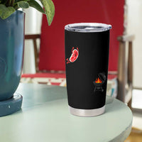 Humorous Diving Steak Charcoal Grill Graphic Tumbler Cup BBQ Grilling Pitmaster Cookout Funny Barbecue Master