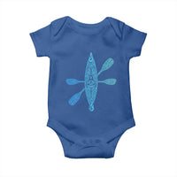 Polynesian Tribal Kayak Graphic Baby Onesie Maori Pattern Water Sports Cyan Gradient Paddling