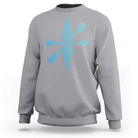 Polynesian Tribal Kayak Graphic Sweatshirt Maori Pattern Water Sports Cyan Gradient Paddling