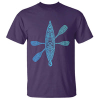 Polynesian Tribal Kayak Graphic T Shirt Maori Pattern Water Sports Cyan Gradient Paddling