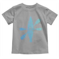 Polynesian Tribal Kayak Graphic Toddler T Shirt Maori Pattern Water Sports Cyan Gradient Paddling