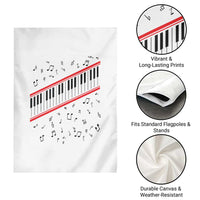 Piano Keyboard Graphic Garden Flag Musical Notes Alignment Pianist