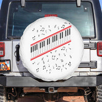 Piano Keyboard Graphic Spare Tire Cover Musical Notes Alignment Pianist