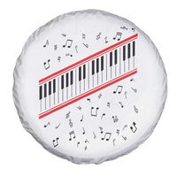 Piano Keyboard Graphic Spare Tire Cover Musical Notes Alignment Pianist