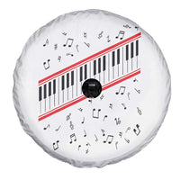 Piano Keyboard Graphic Spare Tire Cover Musical Notes Alignment Pianist