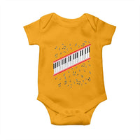 Piano Keyboard Graphic Baby Onesie Musical Notes Alignment Pianist