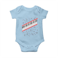 Piano Keyboard Graphic Baby Onesie Musical Notes Alignment Pianist